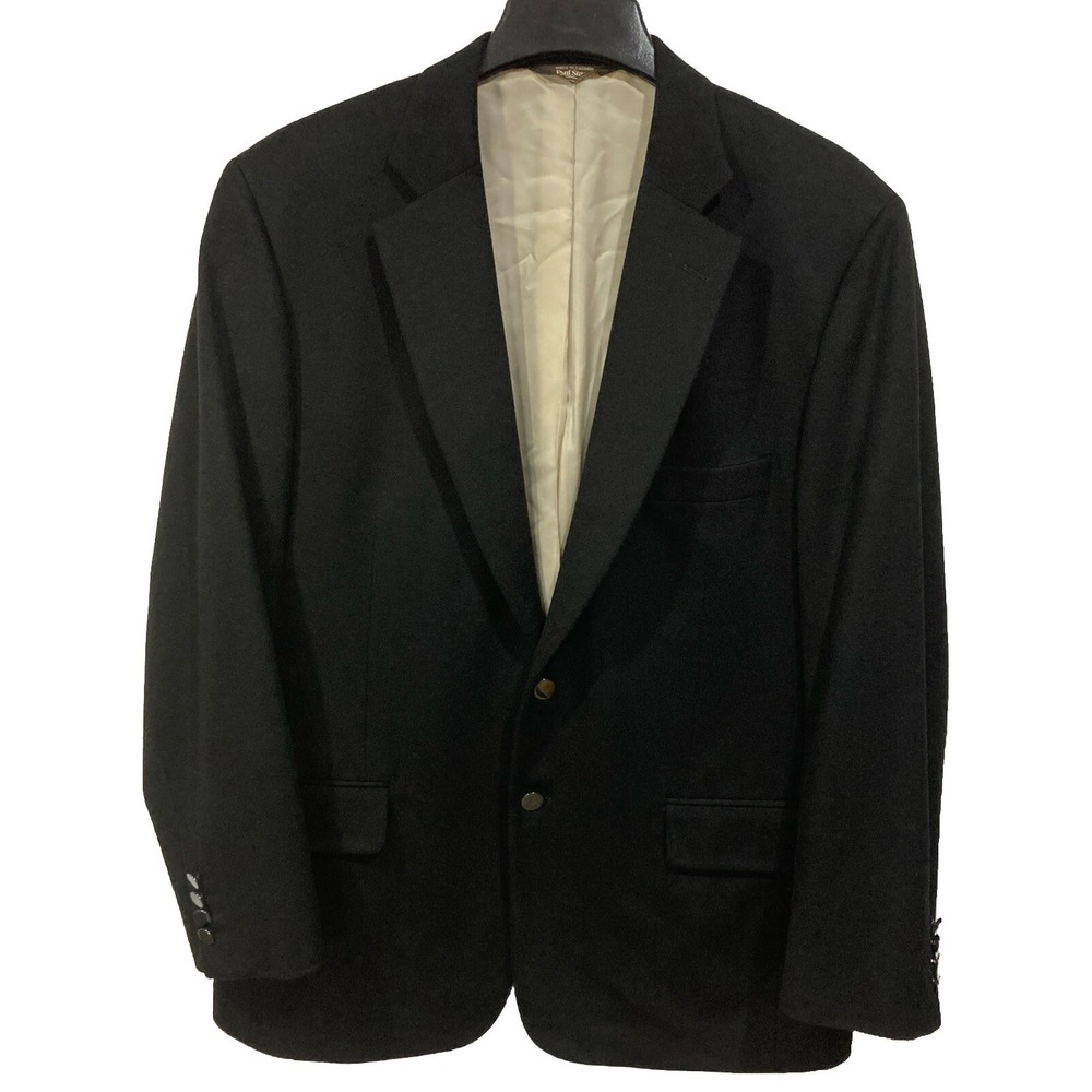 Paul Stuart 100% Cashmere Black Blazer 44 Regular Made in Italy